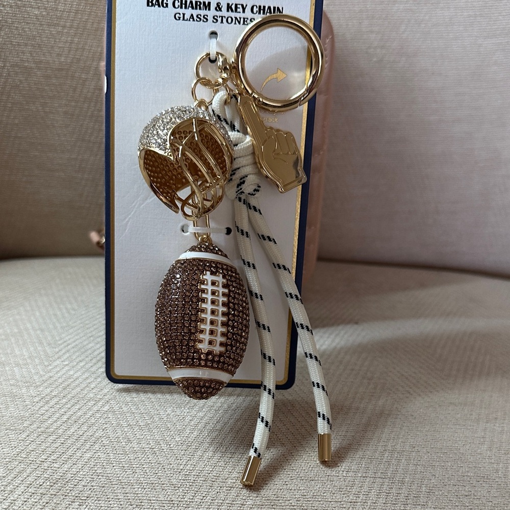 Piper N Gold and Brown Bag Charm & Keychain - Picture 9 of 10